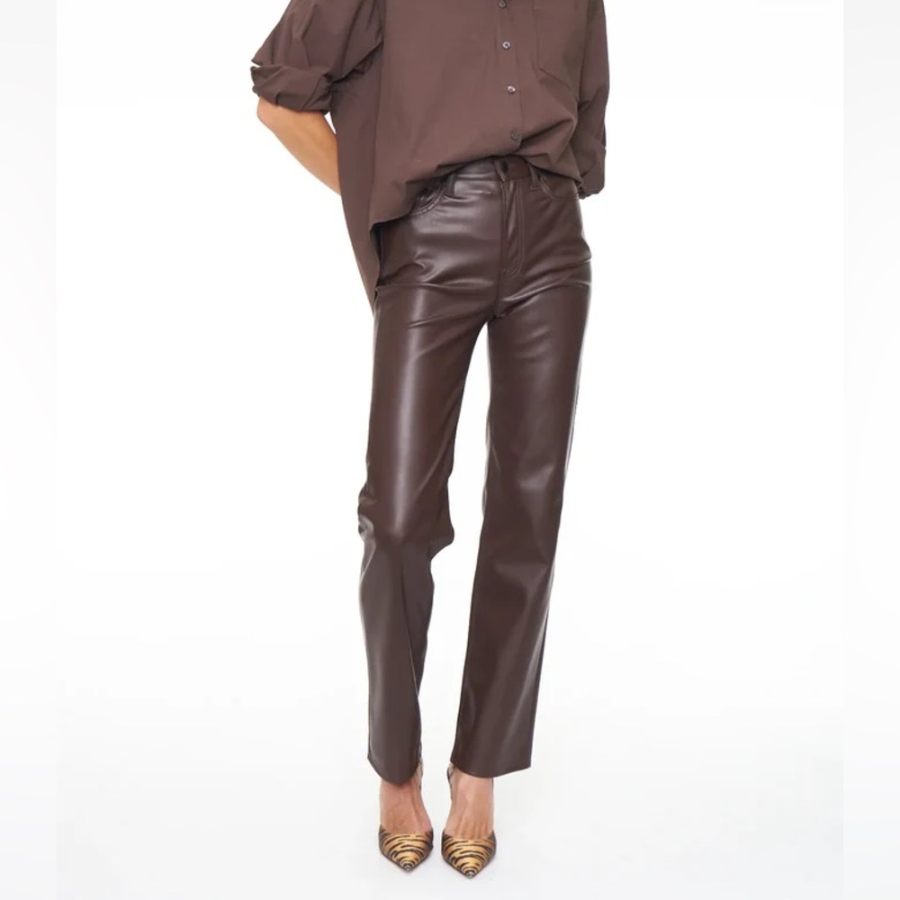 PISTOLA Coffee Bean Faux Leather Pants Size 27 NWT